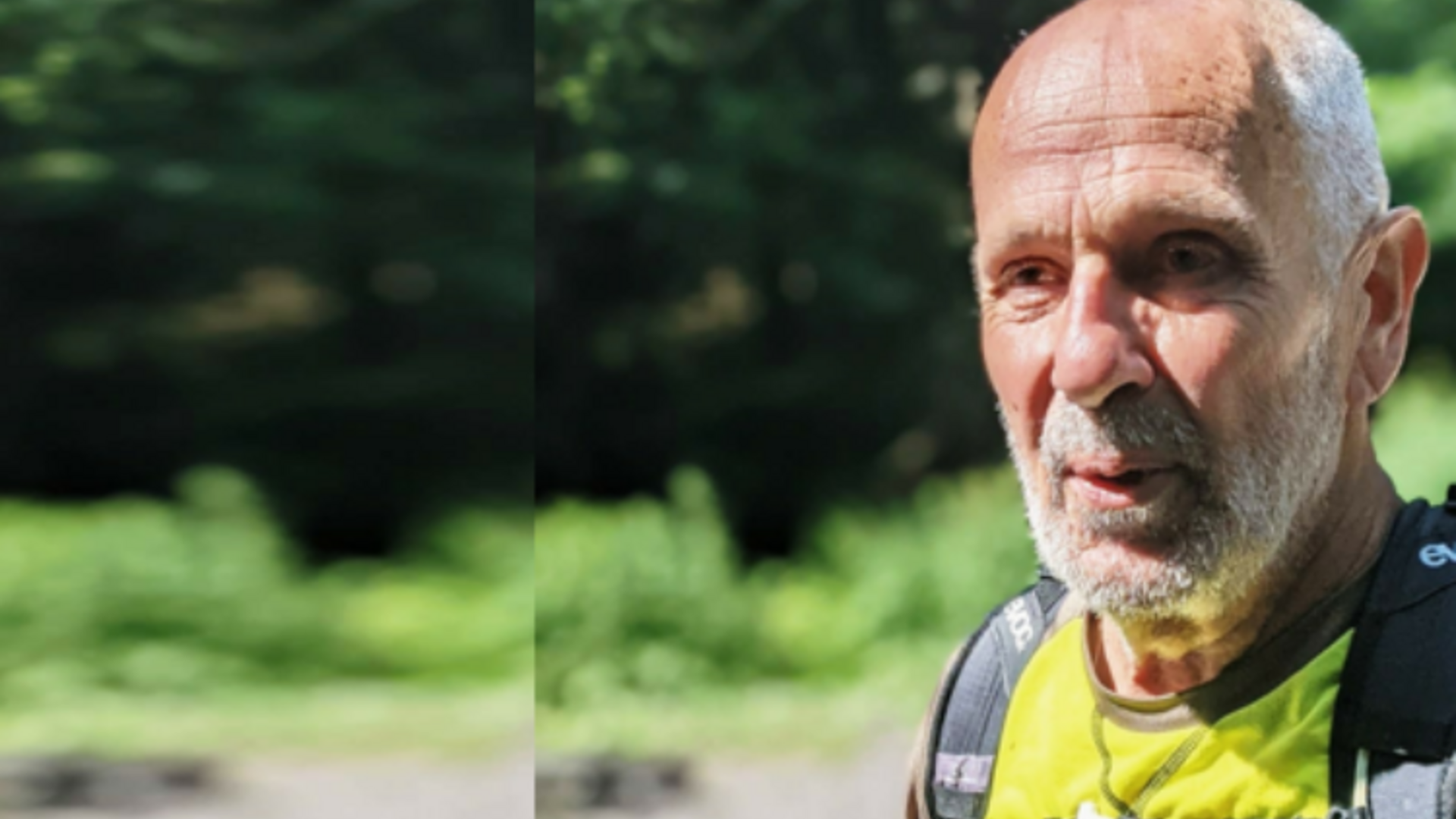 Gravelbikeurlaub im Hotel Rössle
 © Hotel Rössle GmbH Älterer Mann mit Bart und Rucksack im Freien bei Sonnenschein